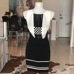 Wow Couture | Black & White Bodycon Dress